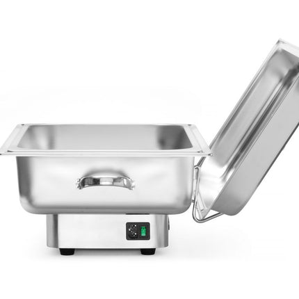 HENDI Chafing dish elektrisch Pollina – Profi Line – 9 l – Silber – 230 V / 900 W – 587 × 440 × 273 mm – weitere Produktansicht