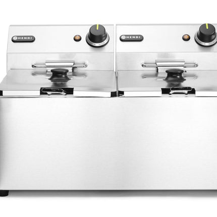 HENDI Kitchen Line Fritteuse 2 × 8 l – 7.0 kW | 230 V – Produktansicht