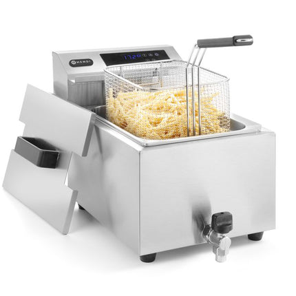 HENDI Friteuse Profi Line digital - mit Ablasshahn - 8 l – Profi Line – 8 l – 230 V / 3500 W – 305 × 515 × 345 mm – weitere Produktansicht