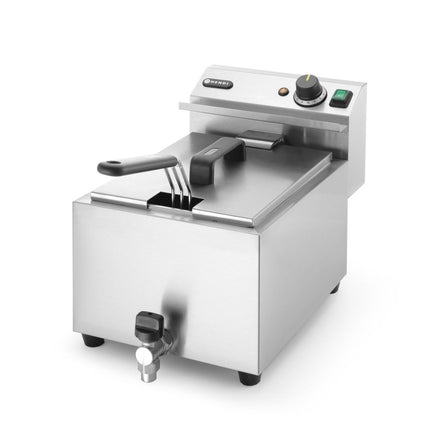 HENDI Fritteuse Profi Line mit Ablasshahn – 8 l – Profi Line – 8 l – Hellgrau – 230 V / 3500 W – 305 × 515 × 354 mm – weitere Produktansicht