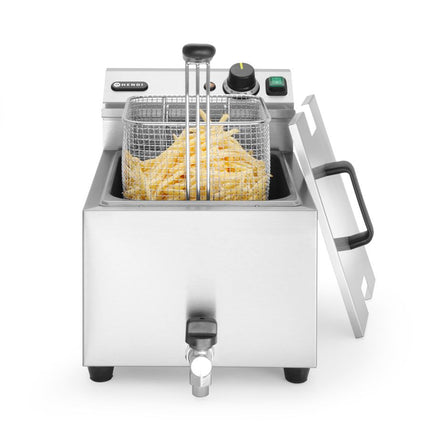 HENDI Fritteuse Profi Line mit Ablasshahn – 8 l – Profi Line – 8 l – Hellgrau – 230 V / 3500 W – 305 × 515 × 354 mm – weitere Produktansicht