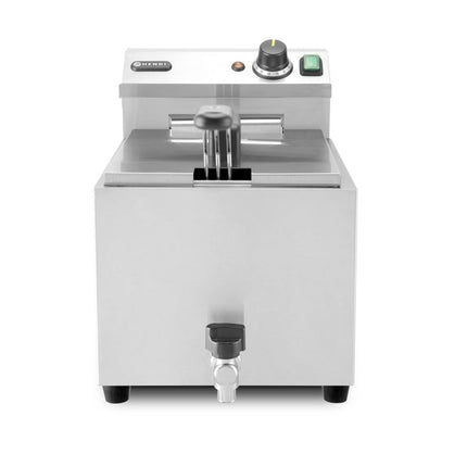 HENDI Fritteuse XL mit Ablasshahn – Profi Line – 10 l – 400 V / 6600 W – 300 × 585 × 377 mm – Produktansicht