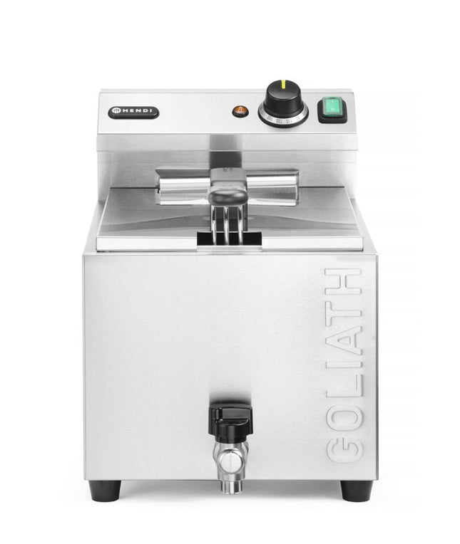 HENDI Fritteuse XL mit Ablasshahn GOLIATH – 10 l – 400 V / 10200 W – 300 × 585 × H 392 mm – Produktansicht