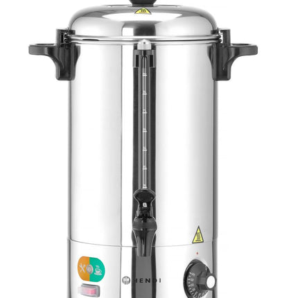 HENDI Heißgetränkespender – 9 l – Silber – 230 V / 2200 W – 340 × 227 × 468 mm – Produktansicht