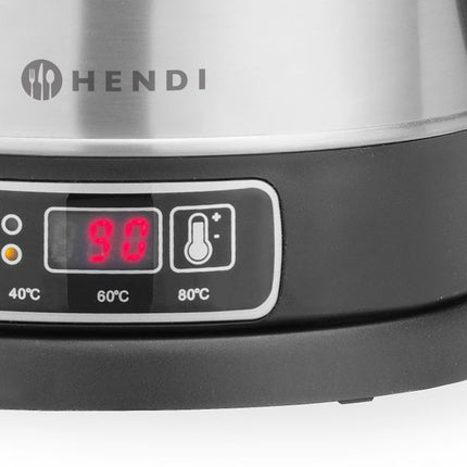HENDI Elektrischer Wasserkocher kabellos mit Temperaturregelung – 1.8 l – 230 V / 1800 W – 230 × 165 × 255 mm – weitere Produktansicht