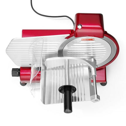 HENDI Aufschnittmaschine Profi Line 250 rote Sonderedition – Profi Line – 230 V / 320 W – 514 × 484 × 373 mm – weitere Produktansicht