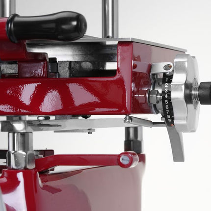 HENDI Aufschnittmaschine –  manuell RETRO 300 – Rot – 720 × 600 × H 740 mm – Weitere Ansicht