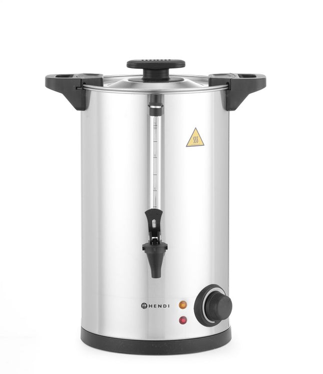 HENDI Heißgetränkespender einwandig – 10 l – 230 V / 1500 W – ≈ 65 Tassen in 40 Min – 340 × 315 × H 430 mm – Produktansicht