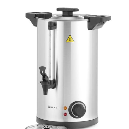 HENDI Heißgetränkespender doppelwandig – 9 l – 230 V / 1500 W – ≈ 60 Tassen in 40 Min – 340 × 315 × H 430 mm – Produktansicht