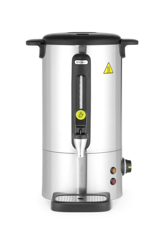 HENDI Heißgetränkespender UNIQ – designed by Robert Bronwasser – 9 l – Silber – 230 V / 950 W – 307 × 330 × 450 mm – Produktansicht
