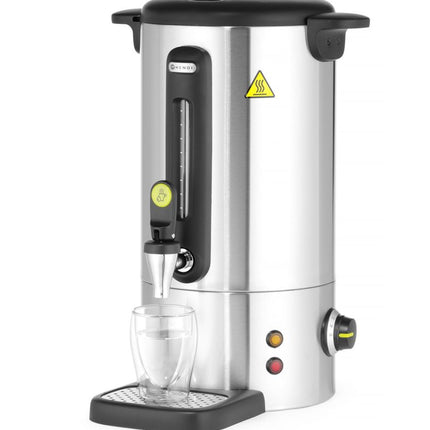HENDI Heißgetränkespender UNIQ – designed by Robert Bronwasser – 9 l – Silber – 230 V / 950 W – 307 × 330 × 450 mm – weitere Produktansicht