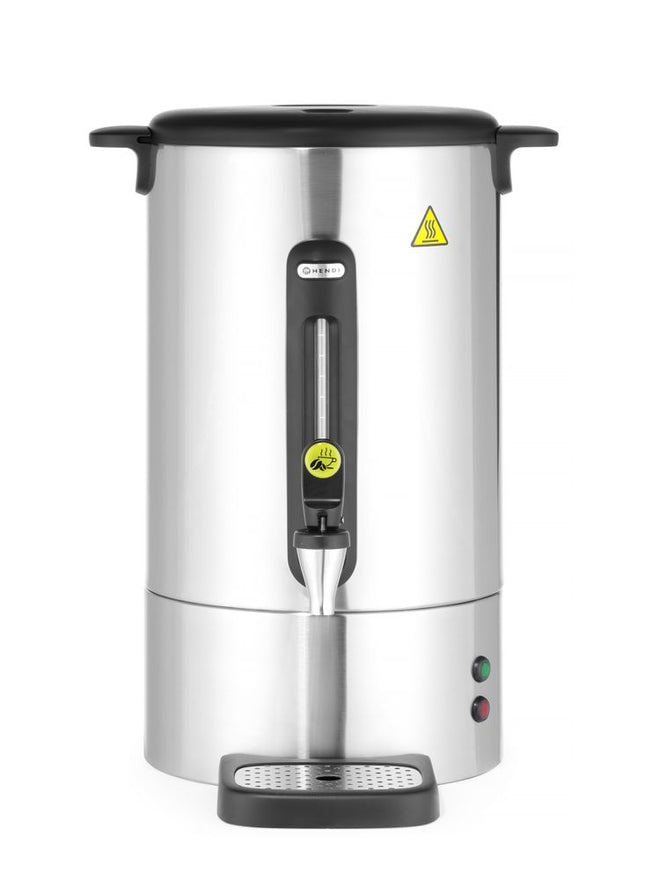 HENDI Perkolator UNIQ – designed by Robert Bronwasser – 14 l – Silber – 230 V / 1750 W – 357 × 380 × 502 mm – Produktansicht