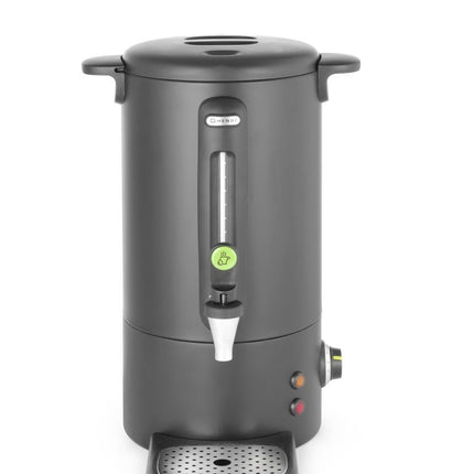 HENDI Heißgetränkespender UNIQ – designed by Robert Bronwasser – 9 l – Schwarz – 230 V / 950 W – 307 × 330 × 450 mm – Produktansicht