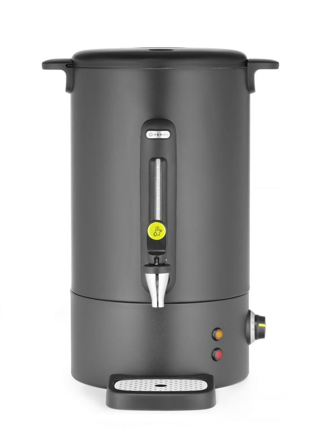 HENDI Heißgetränkespender UNIQ – designed by Robert Bronwasser – 16 l – Schwarz – 230 V / 1650 W – 357 × 380 × 502 mm – Produktansicht