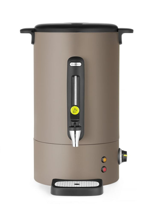 HENDI Heißgetränkespender UNIQ – designed by Robert Bronwasser – 16 l – Taupe – 230 V / 1650 W – 357 × 380 × 502 mm – Produktansicht