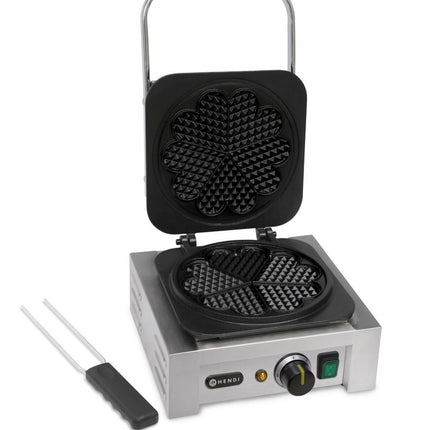 HENDI Waffeleisen 'Herz' – 230 V / 2200 W – 330 × 543 × 251 mm – weitere Produktansicht