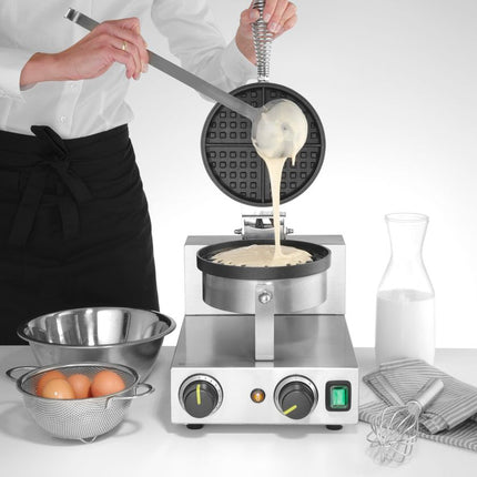 HENDI Waffeleisen rund – 230 V / 1000 W – 250 × 491 × 285 mm – weitere Produktansicht