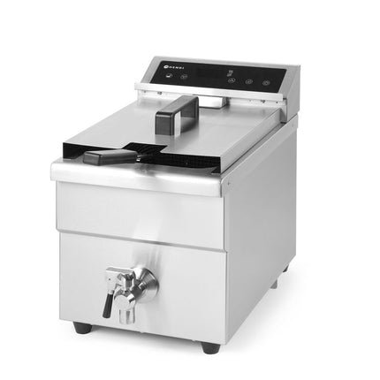 HENDI Induktionsfritteuse mit Ablasshahn - 8 l – 8 l – Hellgrau – 230 V / 3500 W – 288 × 619 × 408 mm – weitere Produktansicht