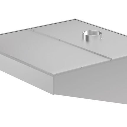 HENDI Dunstabzugshaube –  geneigt –  wandmontiert –  verschraubt – Silber – 1200 × 1000 × H 450 mm  – Produktansicht