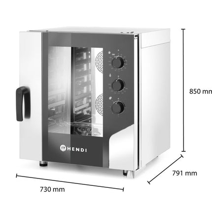 HENDI Konvektionsdampfgarer CONTROL 7x GN1 / 1 – 400 V / 10400 W – 730 × 855 × H 850 mm – Weitere Produktansicht
