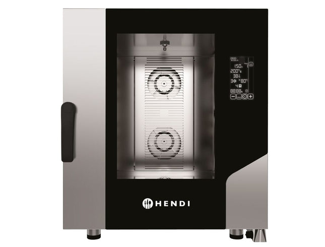 HENDI Konvektions-Dampfgarer Contact 7x GN 1 / 1 – 400 V / 10400 W – 730 × 849 × H 850 mm – Produktansicht