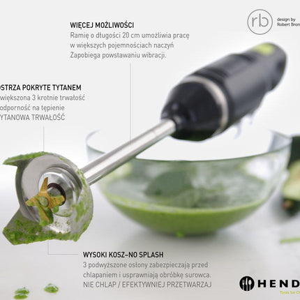 HENDI Stabmixer HENDI BLEND – designed by Robert Bronwasser – 230 V / 250 W – Ø 71 × H 450 mm – weitere Produktansicht