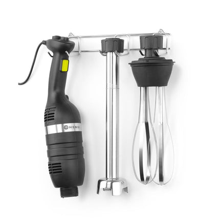 HENDI Set: Stabmixer 350 mit variabler Geschwindigkeit + Schneebesen + Halterung zur Wandmontage – Kitchen Line – Schwarz – 230 V / 350 W – 110 × 324 × 816 mm – weitere Produktansi