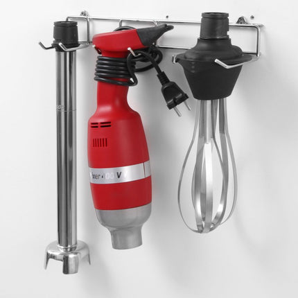 HENDI Stabmixer Profi Line 400 - Geschwindigkeit regelbar – Set inkl. Ablagegestell – Profi Line – 230 V / 400 W – Ø 100 × H 765 mm – Produktansicht