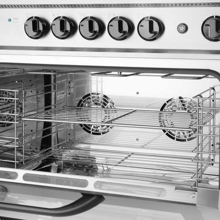 HENDI Gasherd - 5 Kochfelder mit Elektroofen – Kitchen Line – Silber – 230 V / 2900 W – 14.3 kW – 900 × 653 × 900 mm – weitere Produktansicht