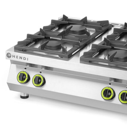 HENDI Gasherd Kitchen Line - 4 Kochfelder – Table-Top – Kitchen Line – 19 kW – 800 × 700 × 310 mm – weitere Produktansicht