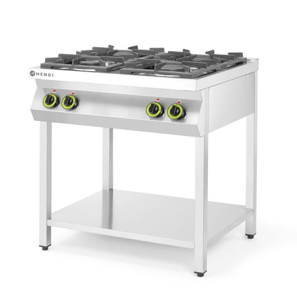 HENDI Gasherd Kitchen Line 4-flammig –  offener Unterbau – 19 kW – 800 × 700 × H 900 mm – Weitere Produktansicht