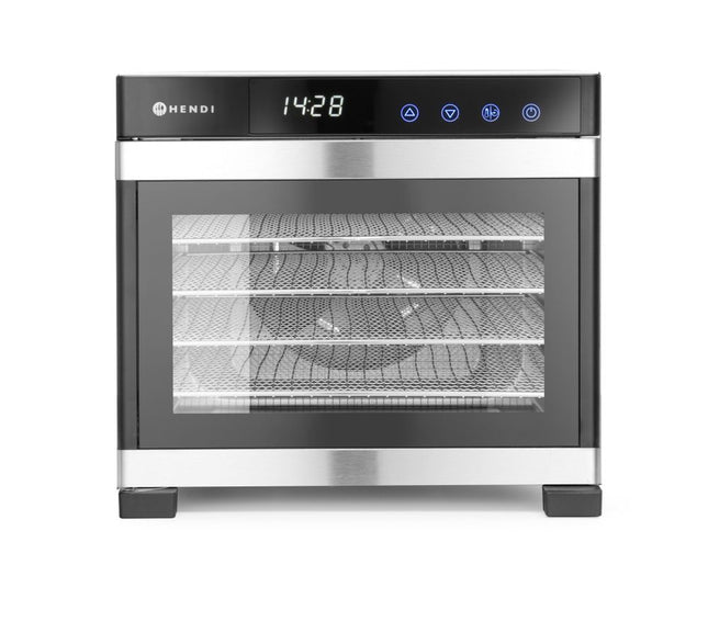 HENDI Dörrautomat für Lebensmittel – Profi Line – 6 Bleche – 230 V / 650 W – 342 × 485 × 309 mm – Produktansicht
