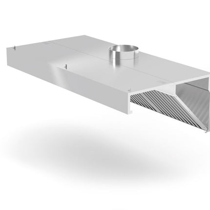 HENDI Wandmontierte Dunstabzugshaube – abgewinkelt – Profi Line – ohne Beleuchtung – 1000 × 700 × 450 mm – weitere Produktansicht