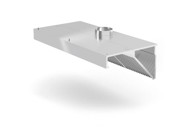 HENDI Wandmontierte Dunstabzugshaube – abgewinkelt – Profi Line – mit LED-Beleuchtung – 1000 × 700 × 450 mm – Produktansicht
