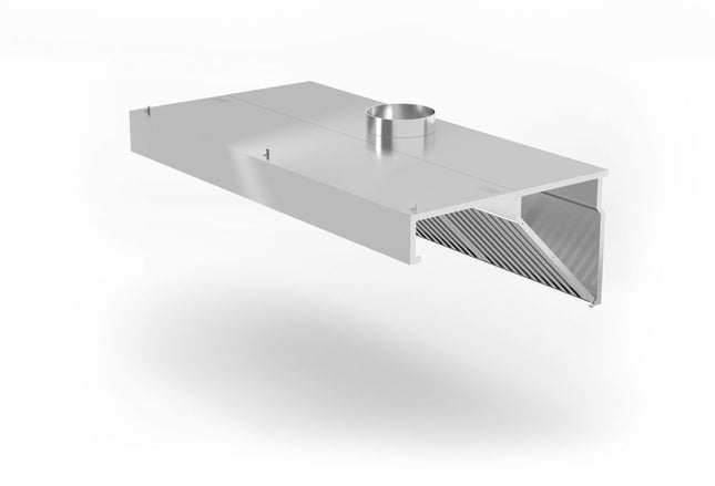 HENDI Wandmontierte Dunstabzugshaube – abgewinkelt – Profi Line – mit LED-Beleuchtung – 1200 × 700 × 450 mm – Produktansicht