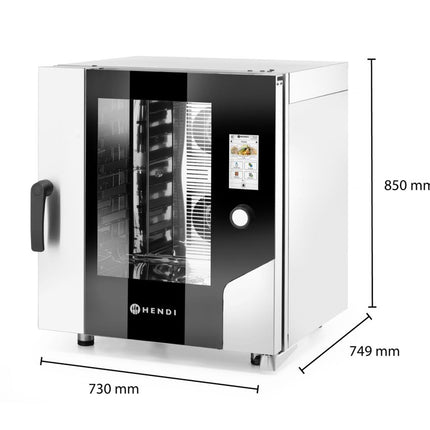 HENDI Konvektionsdampfgarer – Touch 7 x GN 1 / 1 – 400 V / 11400 W – 730 × 784 × H 850 mm – Weitere Produktansicht