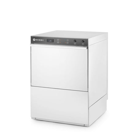 HENDI Geschirrspüler 50 × 50 - elektromechanische Steuerung – Budget Line – mit Spülmittelpumpe – 400 V / 6600 W – 570 × 600 × 830 mm – Produktansicht