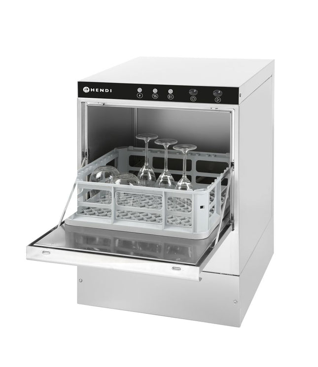 HENDI Geschirrspüler 40 × 40 – elektromechanische Steuerung – Budget Line – 230 V / 2800 W – 470 × 510 × 710 mm – Produktansicht