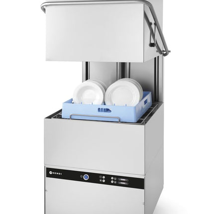 HENDI Haubengeschirrspüler 50 × 50 - elektromechanische Steuerung – Budget Line – 400 V / 8600 W – 745 × 900 × 1406 mm – Produktansicht