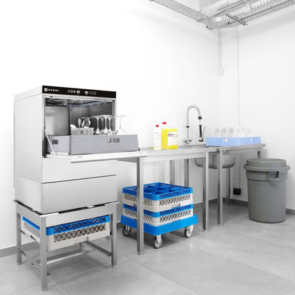 HENDI Geschirrspüler 50 × 50 - elektronische Steuerung – Kitchen Line – 400 V / 6600 W – 570 × 600 × 830 mm – weitere Produktansicht