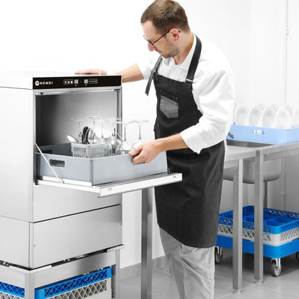 HENDI Geschirrspüler 50 × 50 - elektronische Steuerung – Kitchen Line – 400 V / 6600 W – 570 × 600 × 830 mm – weitere Produktansicht