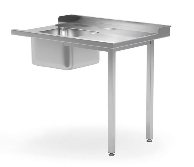 HENDI Ladetisch mit Spülbecken für Geschirrspüler – linke Seite – 1200 × 700 × 850 mm – Produktansicht