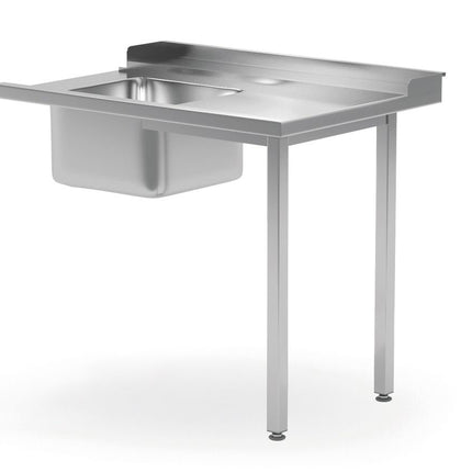 HENDI Ladetisch mit Spülbecken für Geschirrspüler – rechte Seite – 1200 × 700 × 850 mm – Produktansicht
