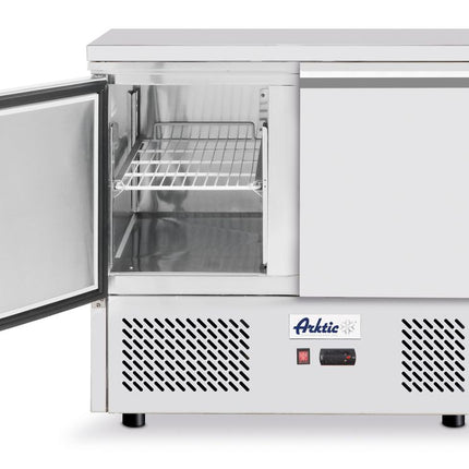 Arktic Kühltisch 2-türig 169 l – 700 × 900 × 890 mm – geöffnet
