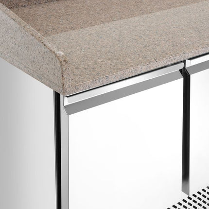 Arktic Pizzatisch – dreitürig mit Aufsatzkühlvitrine 380+40 l – 254 l – 230 V / 400 W – 700 × 1400 × 943 mm – weitere Produktansicht