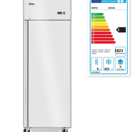 Arktic Tiefkühlschrank – eintürig Profi Line 670 L – Profi Line – 455 l – 230 V / 600 W – 800 × 730 × 2065 mm – weitere Produktansicht