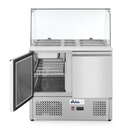 Arktic Kühltisch – zweitürig mit Glasdisplay 300 l – 169 l – 230 V / 310 W – 700 × 900 × 1300 mm – Produktansicht