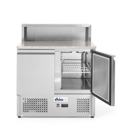 Arktic Pizzatisch – zweitürig 300 L – 169 l – 230 V / 310 W – 700 × 900 × 1082 mm – geöffnet