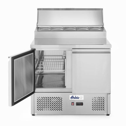 Arktic Kühltisch – zweitürig mit Aufsatz-Kühlvitrine 300 L – 169 l – 230 V / 310 W – 700 × 915 × 1030 mm – Produktansicht