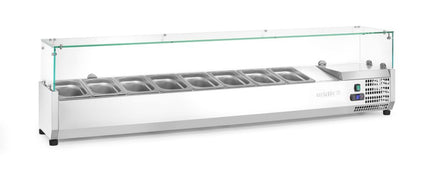 Arktic Aufsatz-Kühlvitrine Gastronorm 1 / 4 – 8x GN 1 / 4 – GN 1 / 4 – 36 l – 230 V / 180 W – 335 × 1805 × 460 mm – weitere Produktansicht